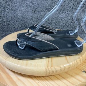 New Balance Sandals Womens Size 11 Black Leather Slip On Thong Comfort Shoes